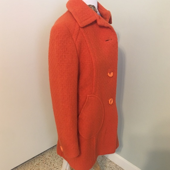 Orange Tweed Coat By Damo Orange Label 
